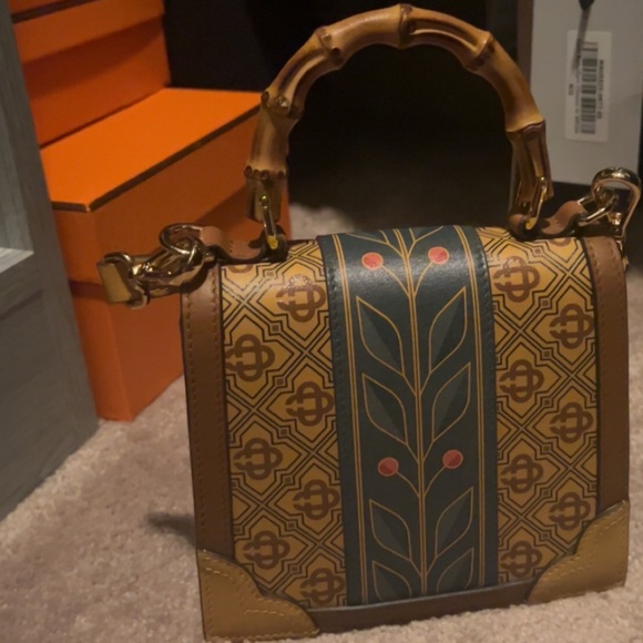 Casablanca Women's Brown
Jeanne Mini Logo Leather Shoulder bag - Picture 4 of 9